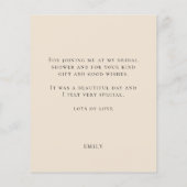 バジェット・パンパスフューチャー夫人ブライダルシャワーありがとう (裏面)