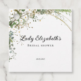 バジェット パープル フラワーズ ブリジャートン ブライダル シャワー フェイバータグ