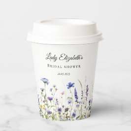 バジェット パープル フラワーズ ブリジャートン ブライダル シャワー 紙コップ