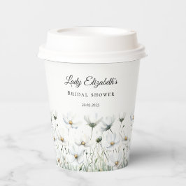 バジェット パープル フラワーズ ブリジャートン ブライダル シャワー 紙コップ