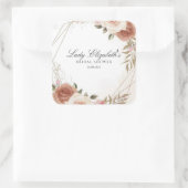 バジェット パープル フラワーズ ブリッジトン ブライダルシャワー スクエアシール (バッグ)