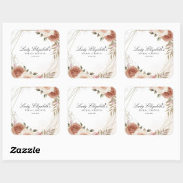 バジェット パープル フラワーズ ブリッジトン ブライダルシャワー スクエアシール