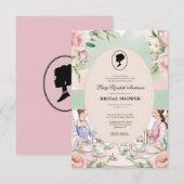 バジェット パープル フラワーズ ブリッジトン ブライダルシャワー 招待状 (正面/裏面)