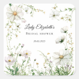 バジェット パープル フラワーズ ブリッジトン ブライダル シャワー スクエアシール