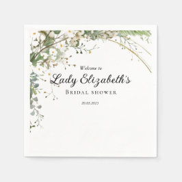 バジェット パープル フラワーズ ブリッジトン ブライダル シャワー スタンダードカクテルナプキン