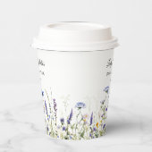 バジェット パープル フラワーズ ブリッジトン ブライダル シャワー 紙コップ (左)