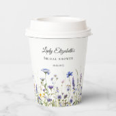 バジェット パープル フラワーズ ブリッジトン ブライダル シャワー 紙コップ (裏面)