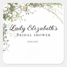 バジェット パープル フローラル ブリジャートン ブライダル シャワー スクエアシール