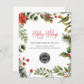 バジェット・ビジネス・ロゴ・クリスマス・ホリデー・グリーティング (正面/裏面)