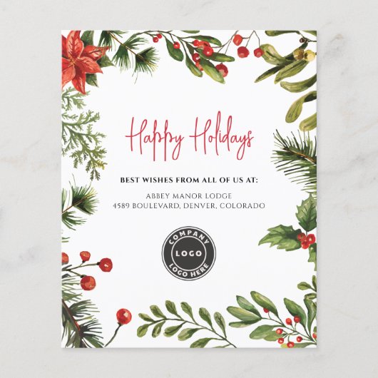 バジェット・ビジネス・ロゴ・クリスマス・ホリデー・グリーティング (正面)