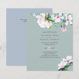 バジェット ピンクのマグノリア サージュ ユーカリ ブルー ウェディング