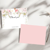 バジェット ピンク フラワーズ ブリジャートン ブライダルシャワー サンキューカード