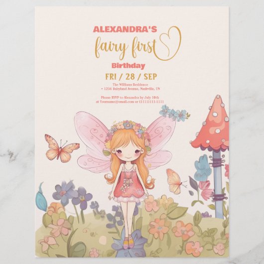 バジェット・フェアリー最初の魔法のウッドランド1番目の誕生日 チラシ (正面)