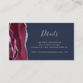 バジェット・ブルゴーニュ・シルバー・アゲテ海軍結婚のウェブサイト エンクロージャーカード (正面)