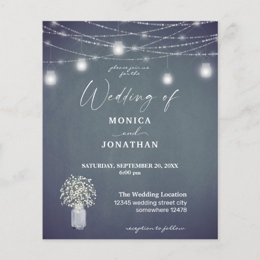 バジェット・ベビーの息吹のBGチャルクボード・ストリング・ライト チラシ (正面)