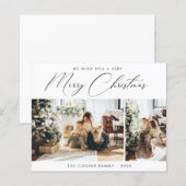 バジェット・ホリデー・フォト・カード |クリスマスモダン。 (正面/裏面)