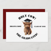 バジェット・ホーリー・カウズ！ホームスクール卒業招待状 招待状 (正面/裏面)