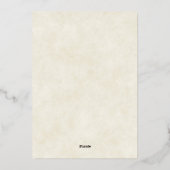 バジェット・ボー結婚フェザー 箔招待状 (裏面)