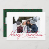 バジェット・メリークリスマス書道シンプル3写真 シーズンカード (正面/裏面)