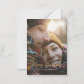 バジェット・メリークリスマス・レッド・フォト・ホリデー ノートカード (正面)