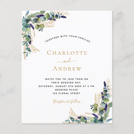 バジェット・ユーカリエレガントラモダン結婚リー (正面)