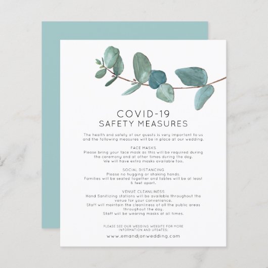 バジェット・ユーカリプタスコロナウイルス安全囲い (正面/裏面)