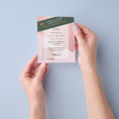 バジェット ユーカリ グリーン ウェディング 招待状 チラシ (手)