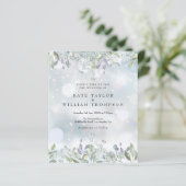 バジェット ライラック フラワー ウィンター ウェディング 招待状 (スタンド正面)