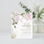 バジェット ライラック ワイルドフラワーズ ベビーシャワー 招待状 (スタンド正面)