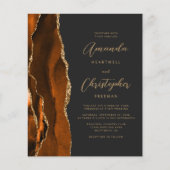 バジェット ラスト ゴールド アゲート ダーク QR コード ウェディング (正面)