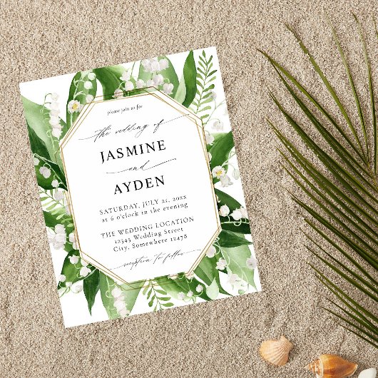 バジェット・リリー・オブ・ザ・バレーホワイトフローラ結婚ズ チラシ