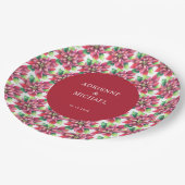 バジェット・レッド・ポインセチア結婚・クリスマス ペーパープレート (アングル)