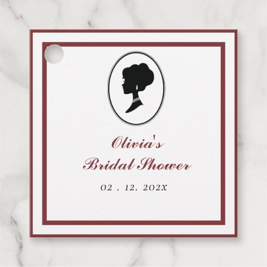 バジェット レッド ローズ フラワーズ ブリジャートン ブライダル シャワー フェイバータグ (正面)