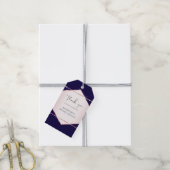 バジェット ローズゴールド グリッター フォイル ルック ウェディング ギフトタグ (より糸付き)