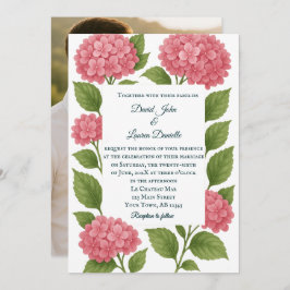 バジェット ヴィブラント ピンク フォト ウェディング 招待状