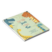 バジェット、生の可愛い恐竜の誕生日招待状 ノートパッド (アングル)