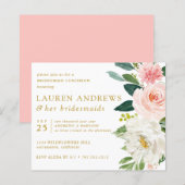 バジェット chic ブラッシュ フローラル ゴールド ブライズメイド ランチョン (正面/裏面)