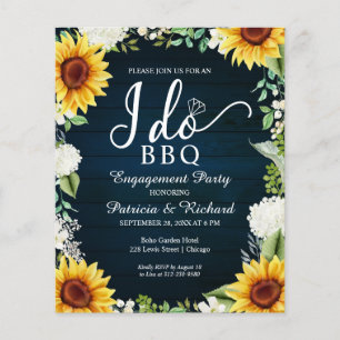 バジェット I Do BBQ 田舎風 婚約パーティー招待状