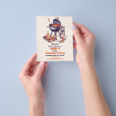 バジェットBBQカップル素朴ベビーシャワーBabyQ チラシ (手)