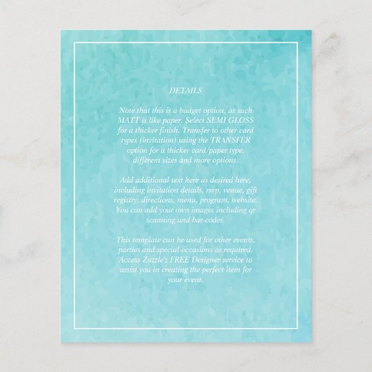 バジェットBLIZZARDブルーウォータービーチ結婚式 (裏面)