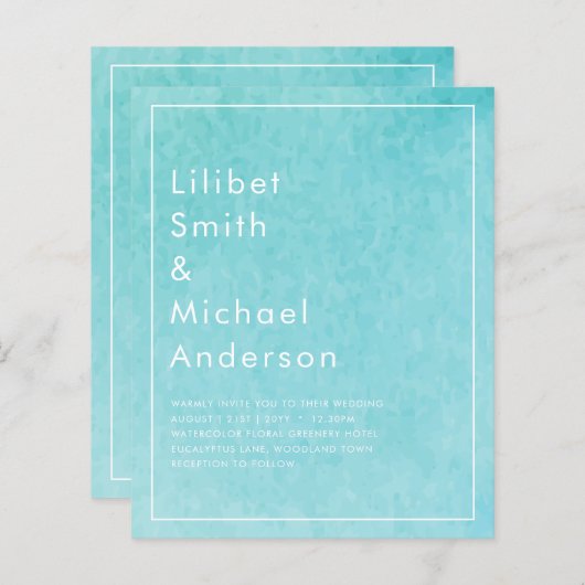 バジェットBLIZZARDブルーウォータービーチ結婚式 (正面/裏面)