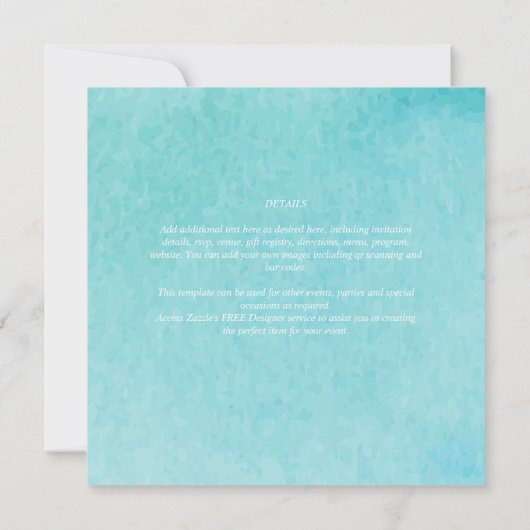 バジェットBLIZZARDブルーウォータービーチ結婚式 招待状 (裏面)