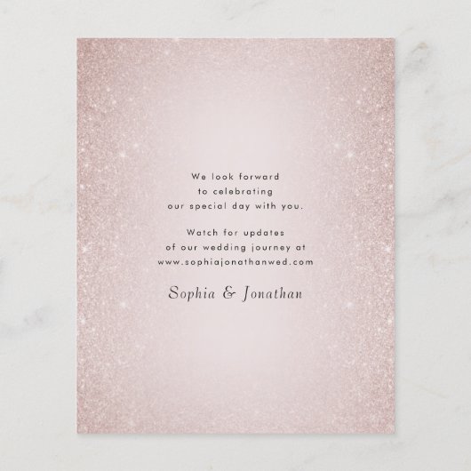 バジェットBohoほこりっぽいピンクのバラの結婚式の日付を保存 (裏面)