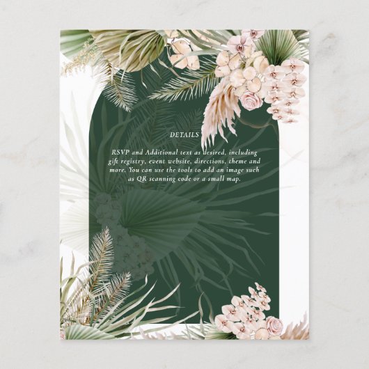 バジェットBOHOエメラルドグリーンパンパスグラス結婚ズ (裏面)