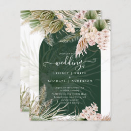 バジェットBOHOエメラルドグリーンパンパスグラス結婚ズ