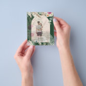 バジェットBOHOエメラルドグリーンBOHOフローラピンク結婚ズ チラシ (手)