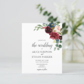 バジェットBohoガーデンブルガンディーブルー結婚フラワーズ (スタンド正面)