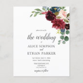 バジェットBohoガーデンブルガンディーブルー結婚フラワーズ (正面)