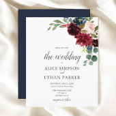 バジェットBohoガーデンブルガンディーブルー結婚フラワーズ