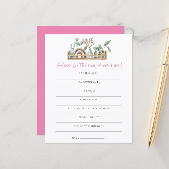 バジェットBohoゲームアドバイス新しいママパパベビーシャワー (正面/裏面インサイチュ)